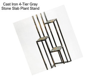 Cast Iron 4-Tier Gray Stone Slab Plant Stand