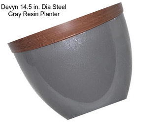 Devyn 14.5 in. Dia Steel Gray Resin Planter