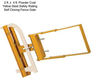 2 ft. x  4 ft. Powder Coat Yellow Steel Safety Railing Self Closing Fence Gate