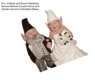 8 in. H Bride and Groom Wedding Gnome Married Couple Home and Garden Gnome Collectible Statue