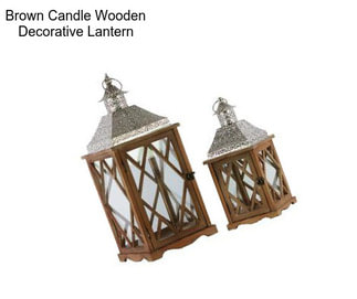 Brown Candle Wooden Decorative Lantern