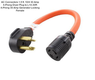 AC Connectors 1.5 ft. 10/4 30 Amp 4-Prong Dryer Plug to L14-30R 4-Prong 30 Amp Generator Locking Female