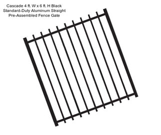 Cascade 4 ft. W x 6 ft. H Black Standard-Duty Aluminum Straight Pre-Assembled Fence Gate
