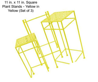 11 in. x 11 in. Square Plant Stands - Yellow in Yellow (Set of 3)