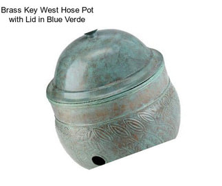 Brass Key West Hose Pot with Lid in Blue Verde