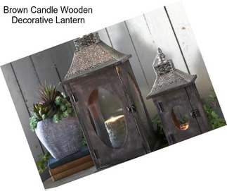 Brown Candle Wooden Decorative Lantern