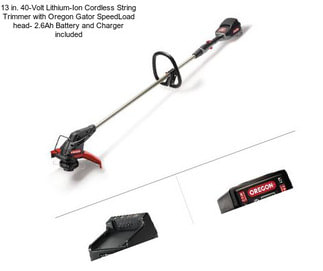 13 in. 40-Volt Lithium-Ion Cordless String Trimmer with Oregon Gator SpeedLoad head- 2.6Ah Battery and Charger included