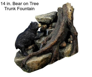 14 in. Bear on Tree Trunk Fountain