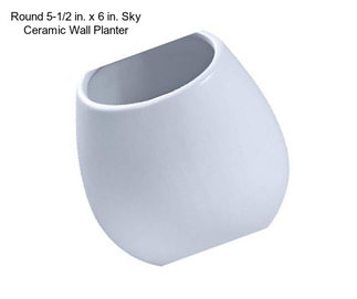 Round 5-1/2 in. x 6 in. Sky Ceramic Wall Planter