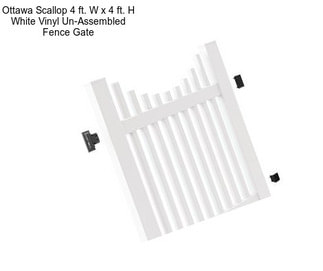 Ottawa Scallop 4 ft. W x 4 ft. H White Vinyl Un-Assembled Fence Gate