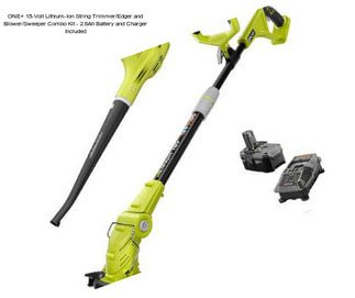 ONE+ 18-Volt Lithium-Ion String Trimmer/Edger and Blower/Sweeper Combo Kit - 2.6Ah Battery and Charger Included