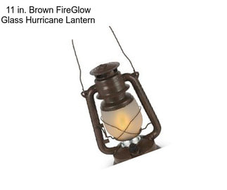 11 in. Brown FireGlow Glass Hurricane Lantern