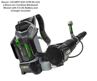 Recon 145 MPH 600 CFM 56-Volt Lithium-ion Cordless Backpack Blower with 5.0 Ah Battery and Charger Included