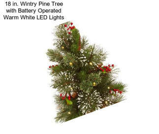 18 in. Wintry Pine Tree with Battery Operated Warm White LED Lights