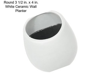 Round 3 1/2 in. x 4 in. White Ceramic Wall Planter