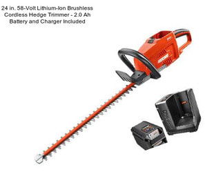 24 in. 58-Volt Lithium-Ion Brushless Cordless Hedge Trimmer - 2.0 Ah Battery and Charger Included