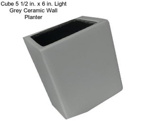 Cube 5 1/2 in. x 6 in. Light Grey Ceramic Wall Planter
