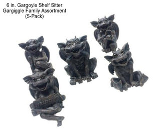 6 in. Gargoyle Shelf Sitter Gargiggle Family Assortment (5-Pack)