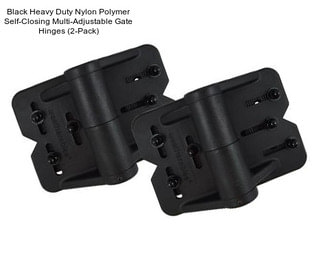 Black Heavy Duty Nylon Polymer Self-Closing Multi-Adjustable Gate Hinges (2-Pack)