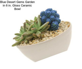 Blue Desert Gems Garden in 6 in. Gloss Ceramic Bowl