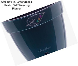 Asti 10.6 in. Green/Black Plastic Self Watering Planter
