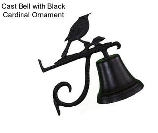 Cast Bell with Black Cardinal Ornament