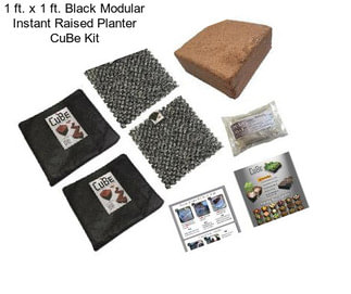 1 ft. x 1 ft. Black Modular Instant Raised Planter CuBe Kit