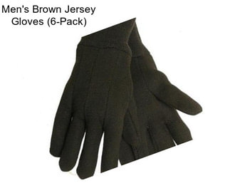 Men\'s Brown Jersey Gloves (6-Pack)