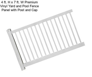 4 ft. H x 7 ft. W Premium Vinyl Yard and Pool Fence Panel with Post and Cap