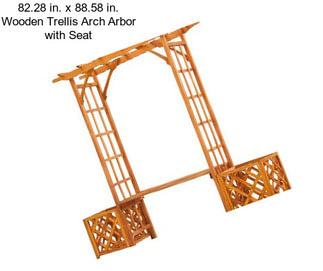 82.28 in. x 88.58 in. Wooden Trellis Arch Arbor with Seat