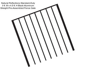 Natural Reflections Standard-Duty 3 ft. W x 4.5 ft. H Black Aluminum Straight Pre-Assembled Fence Gate