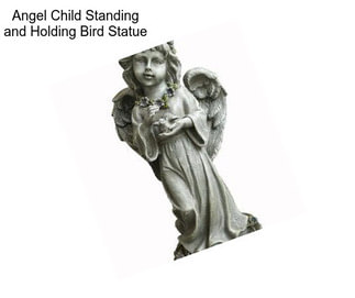 Angel Child Standing and Holding Bird Statue