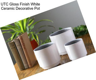 UTC Gloss Finish White Ceramic Decorative Pot