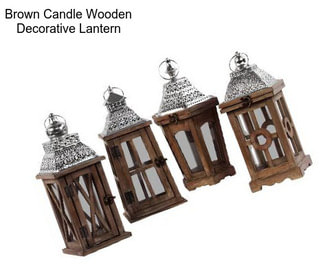 Brown Candle Wooden Decorative Lantern