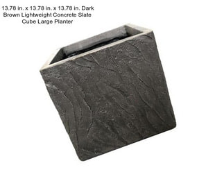 13.78 in. x 13.78 in. x 13.78 in. Dark Brown Lightweight Concrete Slate Cube Large Planter