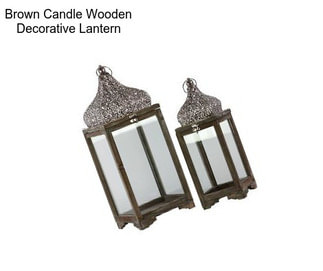 Brown Candle Wooden Decorative Lantern