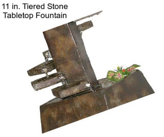 11 in. Tiered Stone Tabletop Fountain