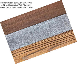 3D Barn Wood 50/50, 5/16 in. x 9 in. x 12 in. Decorative Wall Planks in Mixed Color, Sample / Picture Frame