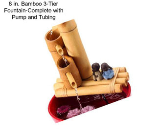 8 in. Bamboo 3-Tier Fountain-Complete with Pump and Tubing