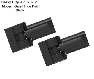 Heavy Duty 4 in. x 14 in. Modern Gate Hinge Pair Black