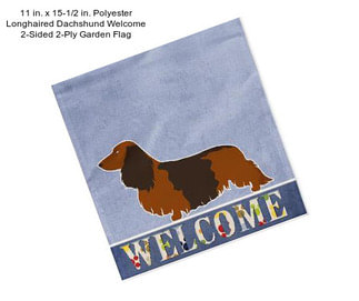 11 in. x 15-1/2 in. Polyester Longhaired Dachshund Welcome 2-Sided 2-Ply Garden Flag