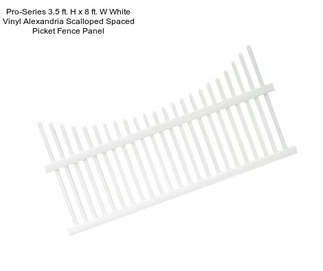 Pro-Series 3.5 ft. H x 8 ft. W White Vinyl Alexandria Scalloped Spaced Picket Fence Panel