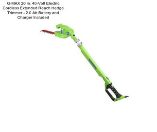 G-MAX 20 in. 40-Volt Electric Cordless Extended Reach Hedge Trimmer - 2.0 Ah Battery and Charger Included