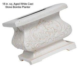 18 in. sq. Aged White Cast Stone Bombe Planter