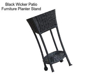 Black Wicker Patio Furniture Planter Stand