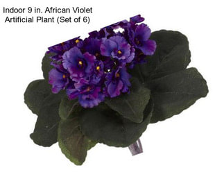 Indoor 9 in. African Violet Artificial Plant (Set of 6)