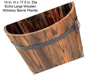 14 in. H x 17.5 in. Dia Extra Large Wooden Whiskey Barrel Planter