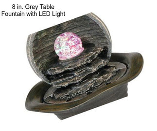 8 in. Grey Table Fountain with LED Light