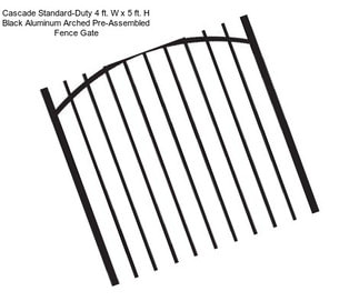 Cascade Standard-Duty 4 ft. W x 5 ft. H Black Aluminum Arched Pre-Assembled Fence Gate