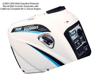 2,000/1,600-Watt Gasoline Powered Recoil Start Inverter Generator with California Complaint 80 cc Ducar Engine